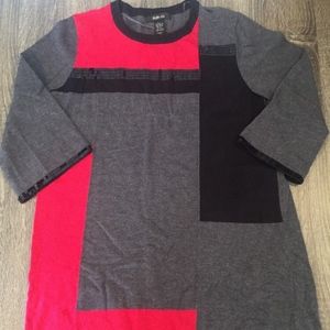 Style & Co Geometric color Block 3/4 sleeve sweate